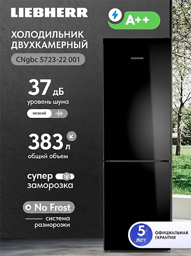 Двухкамерный холодильник Liebherr CNgbc 5723-22 001 NoFrost черное