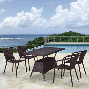 

Комплект мебели Афина, T 198 D/Y 137 C-W 53 Brown 4Pcs