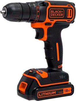 Дрель-шуруповерт Black&Decker BDCDC18K1B черно-оранжевый фото