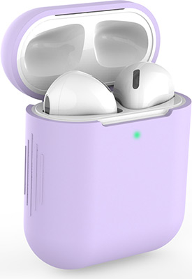 Чехол силиконовый Eva для наушников Apple AirPods 1/2 - Фиолетовый (CBAP04PR)