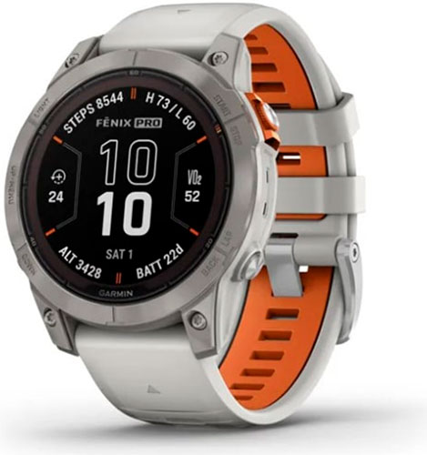 фото Спортивные часы garmin fenix 7x pro solar sapphire titanium gray/orange (010-02778-14)