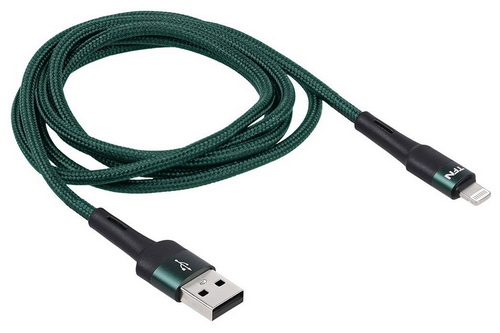 фото Кабель tfn usb - lightning, нейлон, 1.2 м, зеленый (tfntfn-с-env-al1mgrn)