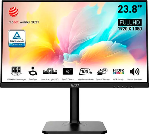 фото Жк монитор msi 23.8'', modern md2412p (9s6-3pa59h-095), black