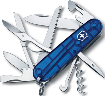 Нож перочинный Victorinox Huntsman 91 мм 15 функций полупрозрачный синий