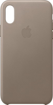 

Чехол (клип-кейс) Apple, Leather Case для iPhone XS цвет (Taupe) платиново-серый MRWL2ZM/A