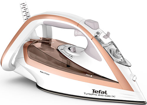 фото Утюг tefal turbopro anti-scale, fv5697e1 белый/персиковый