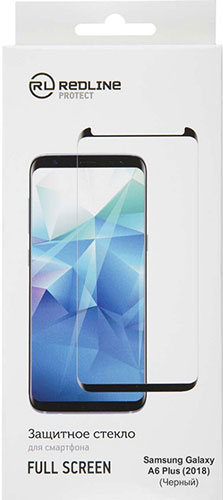 Защитный экран Red Line Samsung Galaxy A6 Plus (2018) Full screen tempered glass, черный