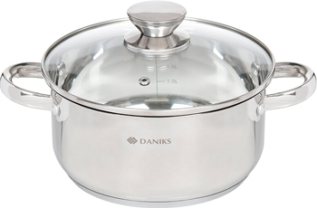 

Кастрюля с крышкой Daniks Оптима QS-S-20/GS-01201-20CA 3.1 л