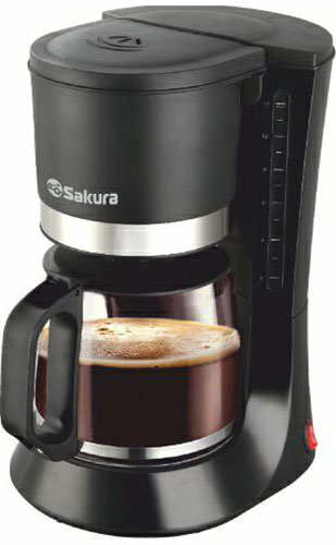 Кофеварка Sakura SA-6117BK, черный кофеварка sakura sa 6109bk 1 25л кап