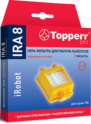 Hepa-фильтр Topperr 2208 IRA8 для пылесосов iRobot Roomba (70... серия) 2 шт. в коплекте