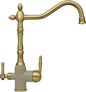 

Кухонный смеситель Zigmund & Shtain 1900B Речной песок, Бежевый/латунь