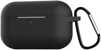 Чехол силиконовый Eva для наушников Apple AirPods Pro с карабином - черный (CBAP302B) чехол для наушников steward для apple airpods blue