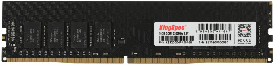 

Оперативная память Kingspec DDR4 16GB 3200MHz (KS3200D4P12016G), Черный