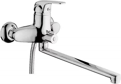 Изображение товара Смеситель для ванны D-Lin хром с поворотным изливом и душевым гарнитуром