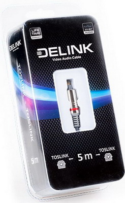 Кабель Delink TOSLINK-TOSLINK Metall Grey 5 0м