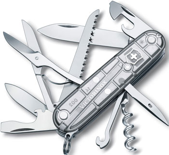 Нож перочинный Victorinox Huntsman 91 мм 15 функций полупрозрачный серебристый