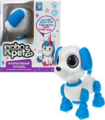 Робо-щенок 1 Toy Игрушка интерактивная Robo Pets ''Робо-щенок'' (mini) голубой