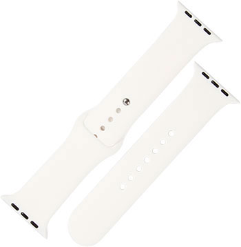 Ремешок силиконовый mObility для Apple watch - 38-40 мм (S3/S4/S5 SE/S6) белый