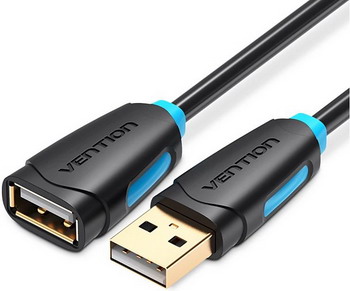 

Кабель-удлинитель Vention, USB 2.0 AM/AF - 1м Чёрный (CBCBF)