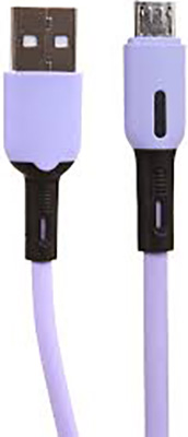 USB кабель Usams SJ432 USB - micro USB с индикатором (1 м) силиконовый фиолетовый (SJ432USB04) кабель dotfes usb micro usb a03m transparent 1 м gold