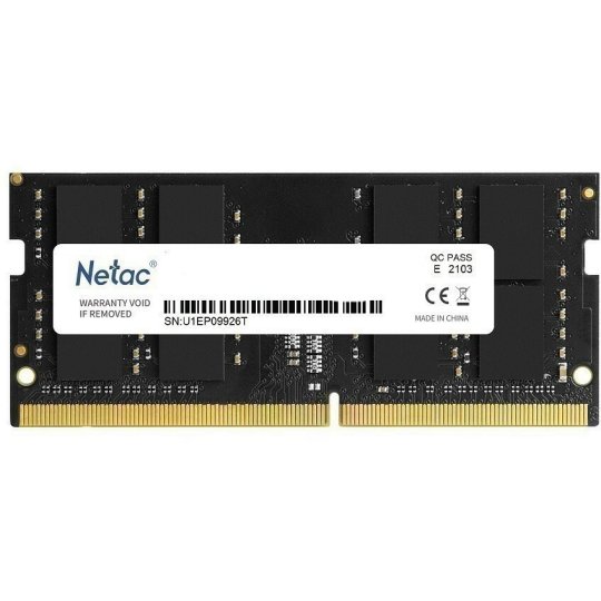 

Оперативная память Netac DDR4 SO-DIMM 8GB 3200MHz (NTBSD4N32SP-08), Черный