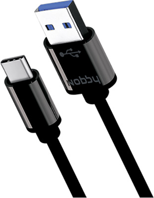 Кабель Nobby Comfort Type C - USB 3.0 - 2.1A 1 м черн. 014-001