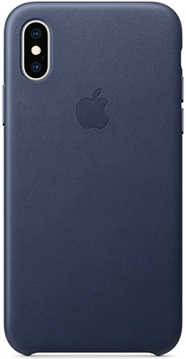 Кожаный чехол Apple Leather Case для iPhone XS Max цвет (Midnight Blue) тёмно-синий MRWU2ZM/A
