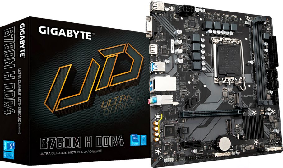 

Материнская плата Gigabyte B760M H DDR4 (LGA1700, mATX), Черный
