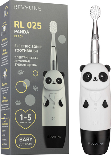 фото Электрическая зубная щетка revyline rl 025 baby panda, черная