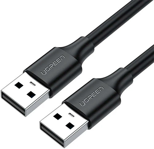 фото Кабель ugreen us102, usb 2.0, a male to a male cable, 1 м, черный (10309)