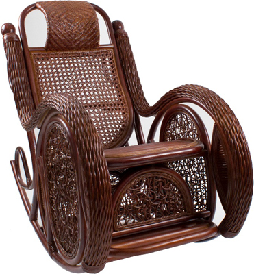 

Кресло-качалка RattanDesign, ALEXA МИ с подушкой JC-3058 цвет Орех