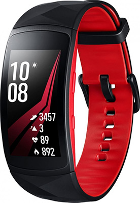 

Часы Samsung, GearFit2 PRO SM-R 365 N черно-красный (L)