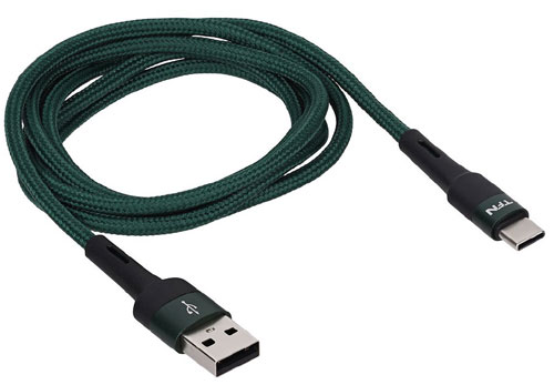 фото Кабель tfn usb - type c, нейлон, 1.2 м, зеленый (tfntfn-с-env-ac1mgrn)