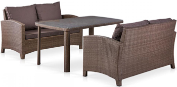 Комплект мебели Афина с диванами (иск. ротанг) 2и1 T 51 A/S 58 A-W 773 Brown комплект плетеной мебели афина мебель lv130 brown beige