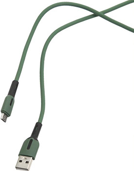 Кабель Usams SJ432 USB - micro USB с индикатором (1 м) силиконовый темно-зеленый (SJ432USB02) кабель dotfes usb micro usb a03m transparent 1 м gold