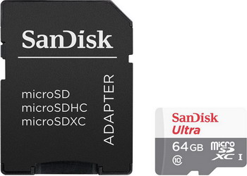 Карта памяти Sandisk 64 GB microSDXC Class 10 Ultra 80 MB/s (SD адаптер) SDSQUNS-064 G-GN3MA