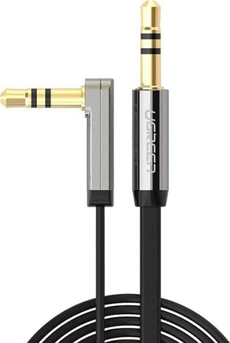 Изображение товара Угловой аудиокабель Ugreen AV119 3.5 мм 1 м черный угловой