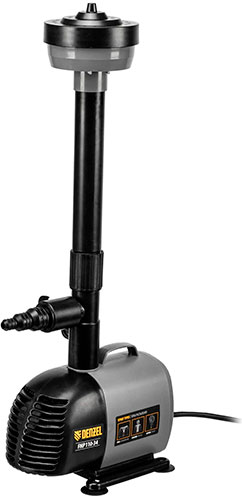 Насос фонтанный Denzel FNP110-34, 112 Вт, подъем 3.4 м, 3400 л/ч, колокольчик/каскад/гей зер