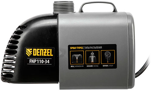 Насос фонтанный Denzel FNP110-34 112 Вт подъем 34 м 3400 лч колокольчиккаскадгейзер