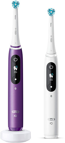 фото Набор электрических зубных щеток braun oral-b io series 8 duo, белая, фиолетовая