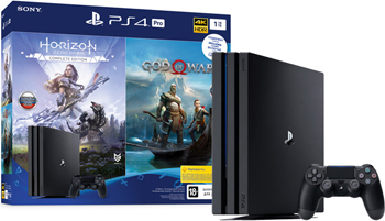 

Игровая консоль Sony, PlayStation 4 Pro 1TB Black (CUH-7208B) с игрой Horizon Zero Dawn + God Of War (CUH-7208B)