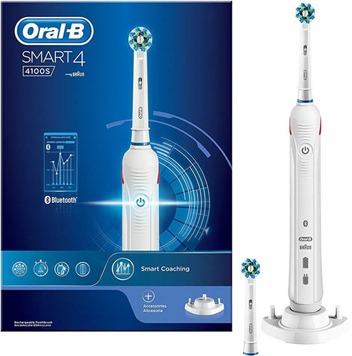 фото Электрическая зубная щетка braun oral-b smart 4100 sensitive, белая