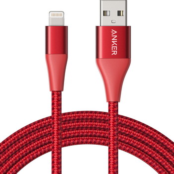 

Кабель ANKER, Powerline+ II with lightning connector 90 см. красный