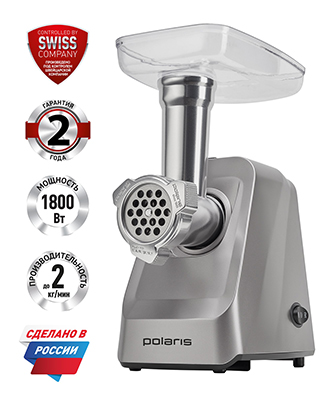 

Мясорубка Polaris PMG 1854 RUS, Нержавеющая сталь