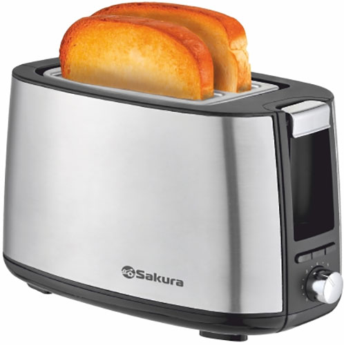 Изображение товара Тостер Sakura SA-7611S Elegant 2 отделения с регулировкой степени прожарки Изображение товара Тостер Sakura SA-7611S Elegant 2 отделения с регулировкой степени прожарки