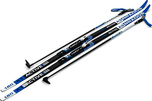 

Лыжи беговые STC NNN - 180 WAX Active A3 Blue, Синий/белый/черный