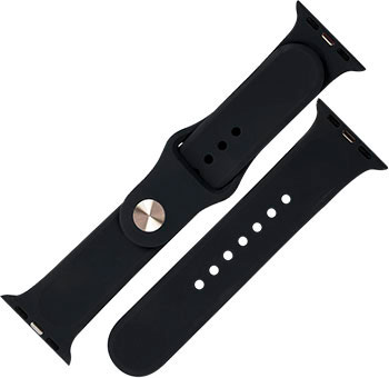 Ремешок силиконовый mObility для Apple watch - 38-40 мм (S3/S4/S5 SE/S6) черный