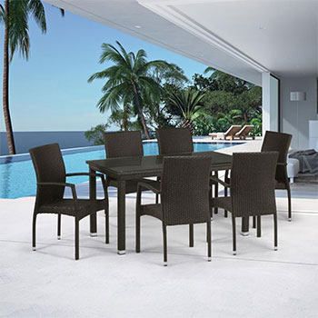 

Комплект мебели Афина, T 256 A/Y 379 A-W 53 Brown 6Pcs