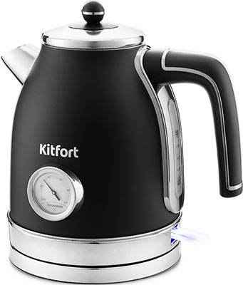 Чайник электрический Kitfort KT-6102-1 чёрный с серебром