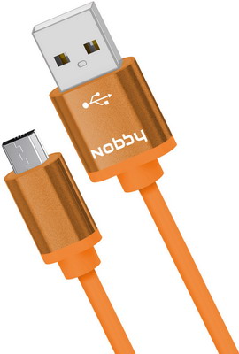 USB кабель Nobby Practic microUSB 1 м 2А DT-005 оранжевый 0204NB-005-001 переходник bb 001 001 usb c microusb черный